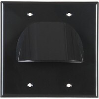 Main product image for Vanco Dual Gang Reversible Bulk Cable Wall Plate Black 261-167